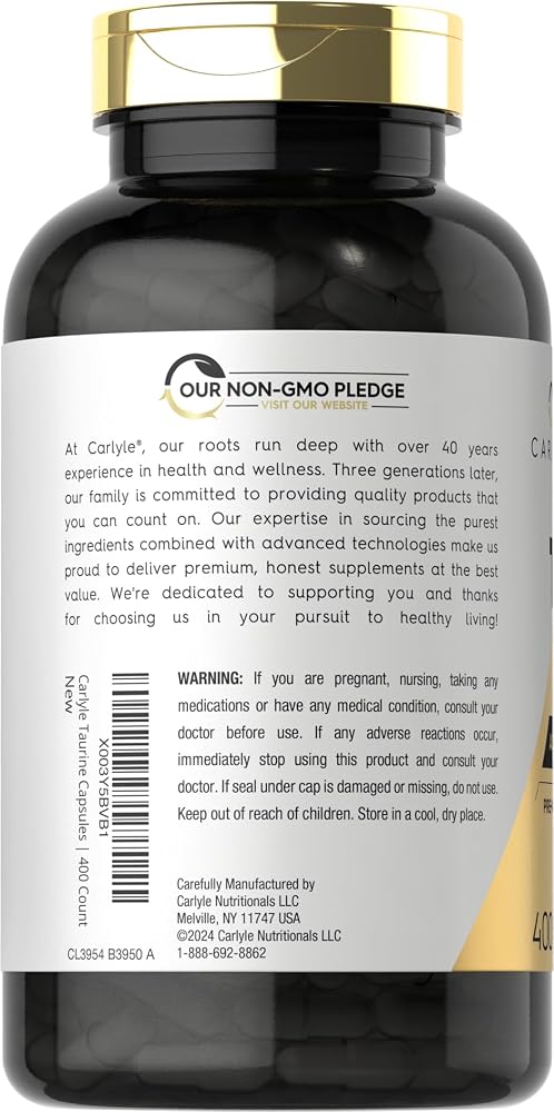 Carlyle Taurine 1000mg - 400 Capsules - image 3