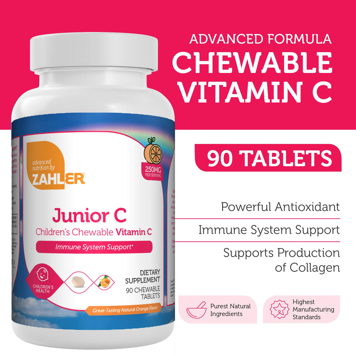 Zahler Junior C, Chewable Vitamin C, Great Tasting Vitamin C