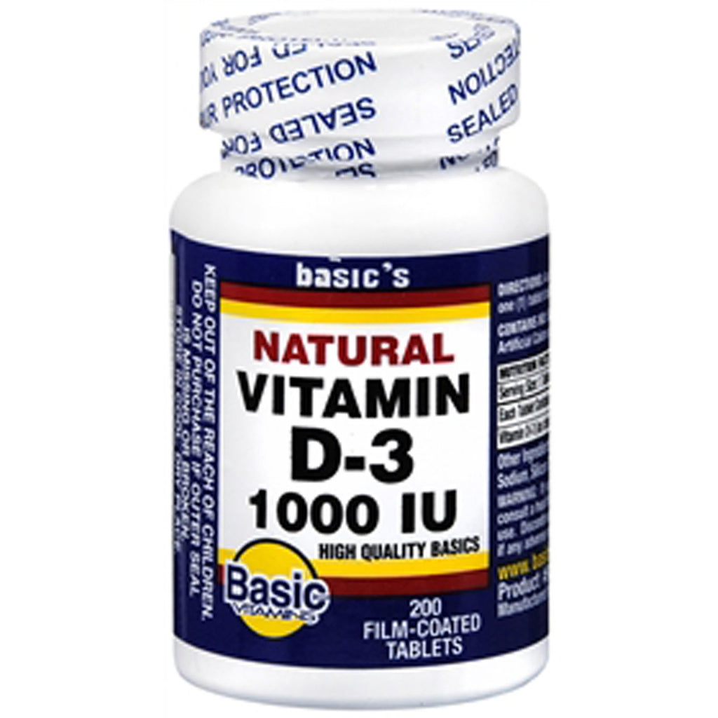 Basic Vitamins Vitamin D-3 1000 IU Tablets - 200 Count - image 2