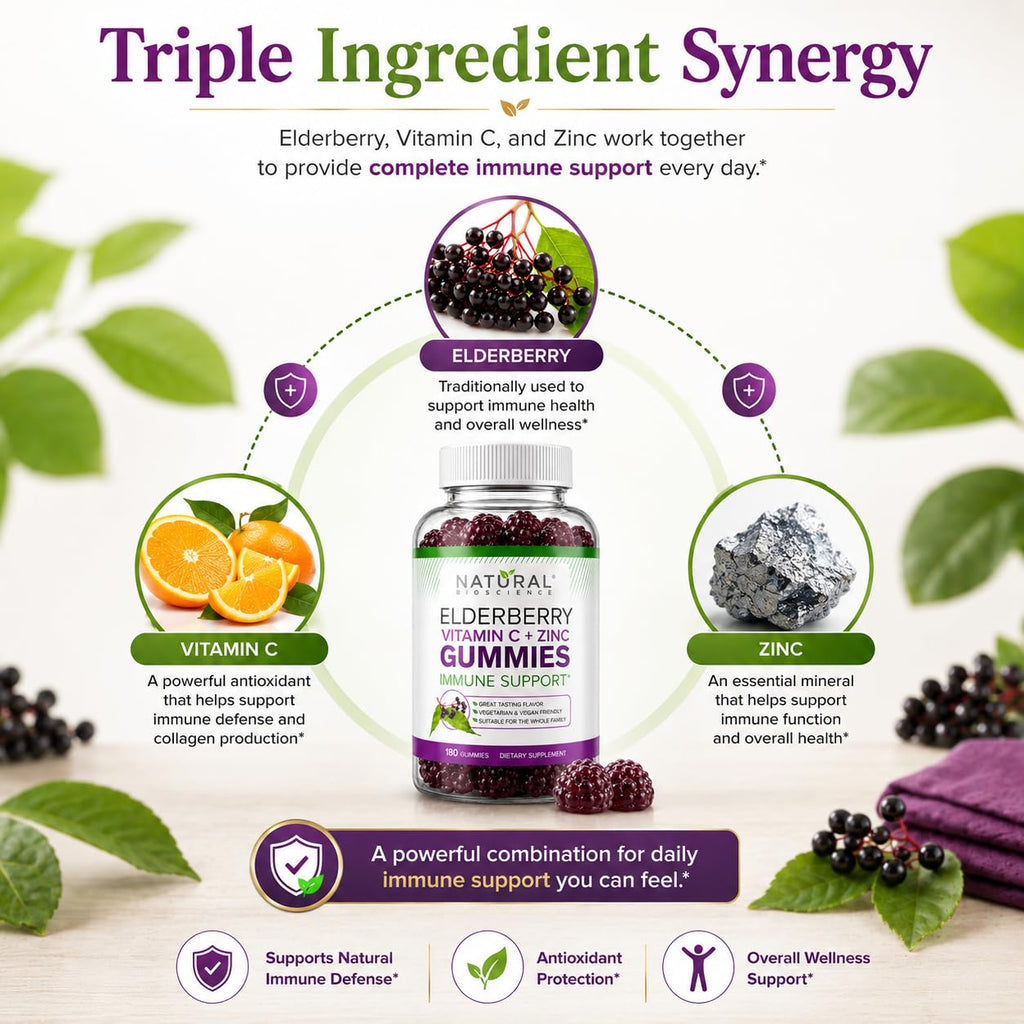 Natural BioScience Sambucus Elderberry Gummies with Vitamin C and Zinc - image 5