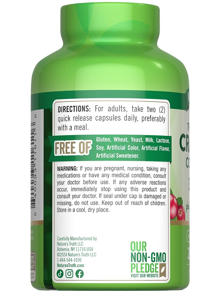 Nature's Truth Cranberry Concentrate Plus Vitamin C - 200 Capsules - image 7