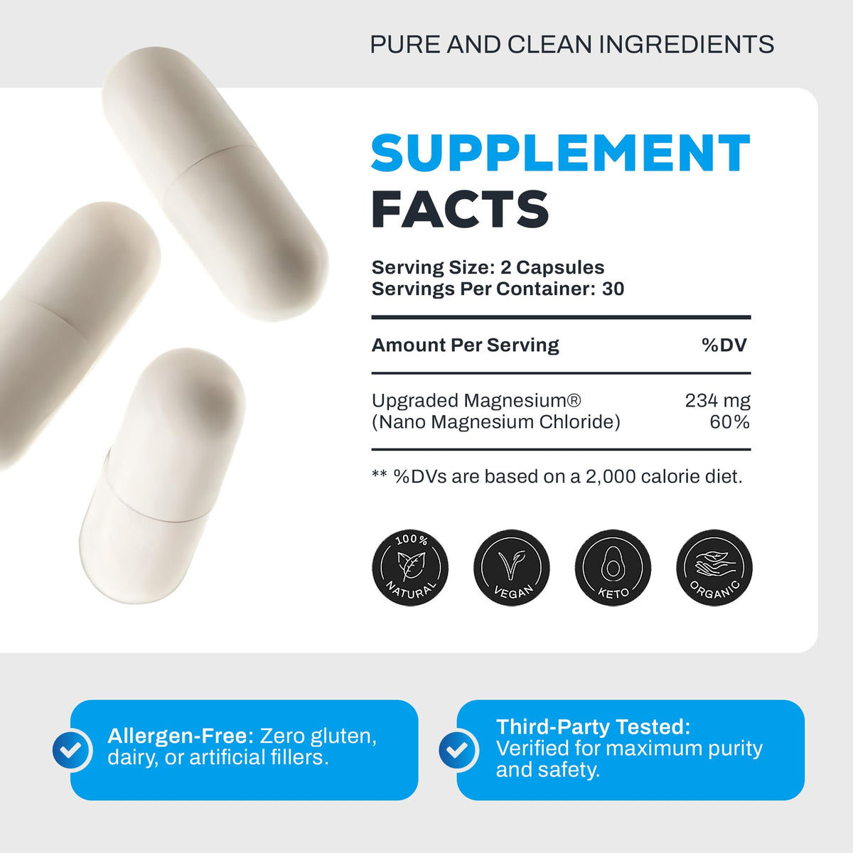 Upgraded Formulas Magnesium Supplement - Calms