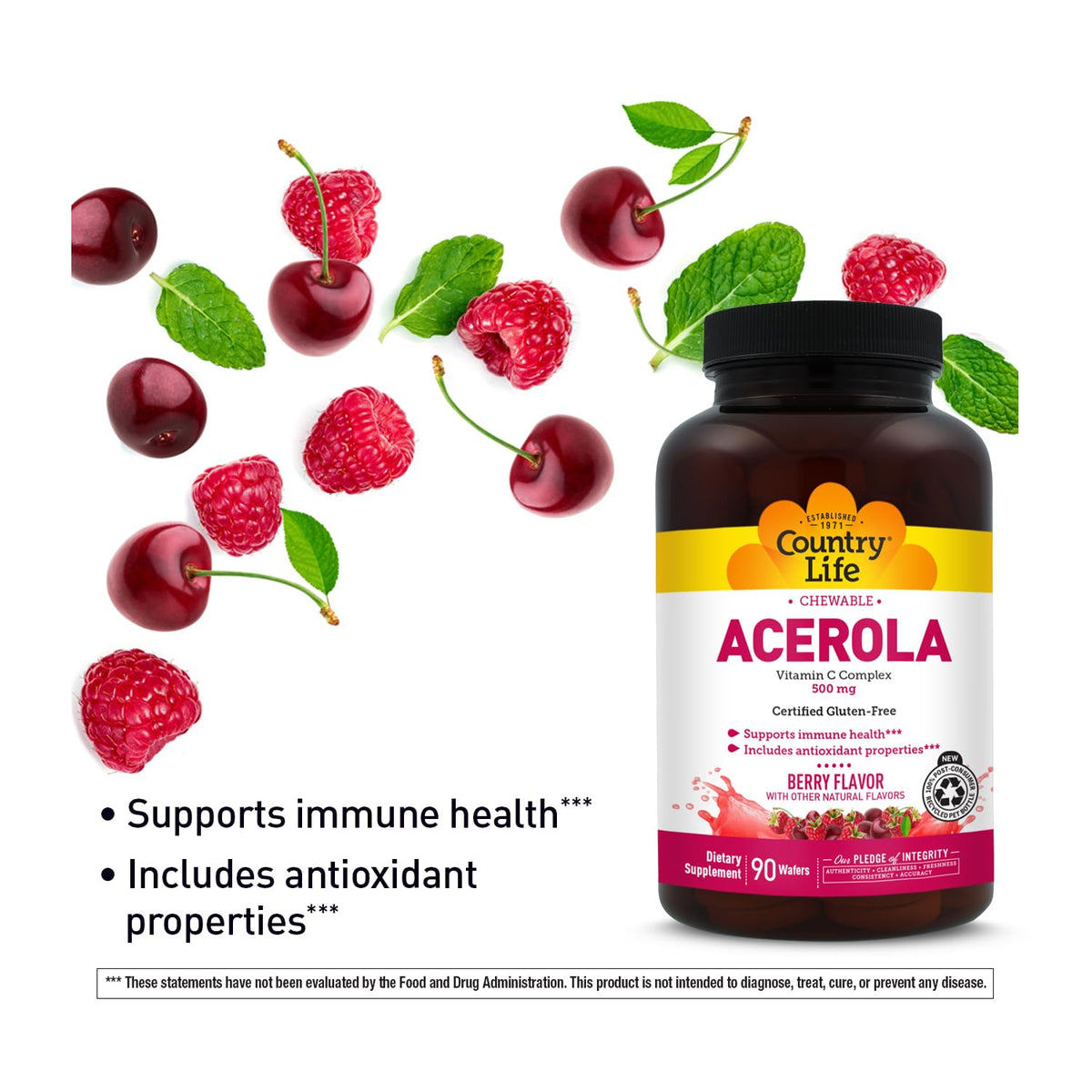 Country Life Acerola Vitamin C Complex 500 mg - 90 Chewables - image 4
