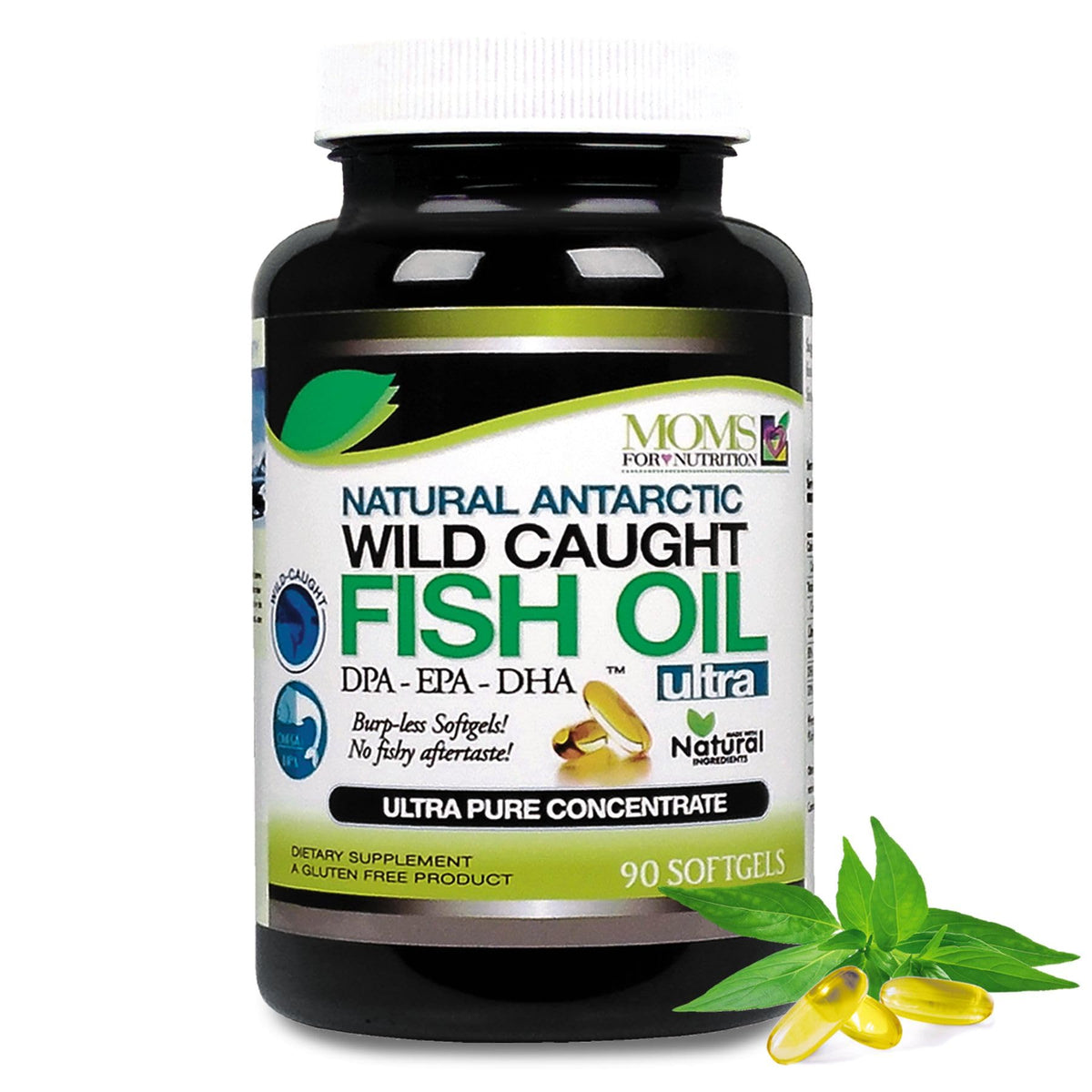 Moms For Nutrition Wild Caught Omega 3 Fish Oil - 90 Softgels