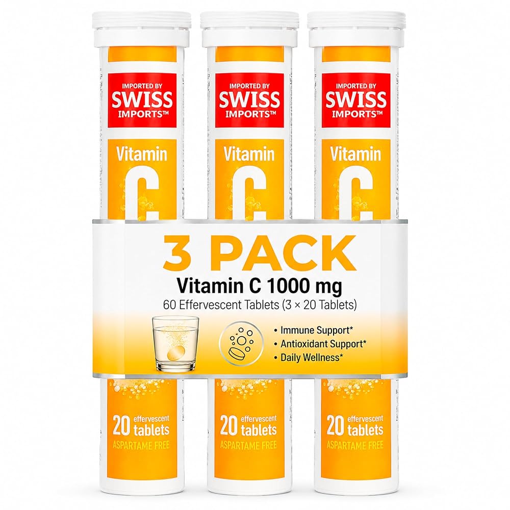Swiss Imports Effervescent Vitamin C 1000mg Dietary Supplement