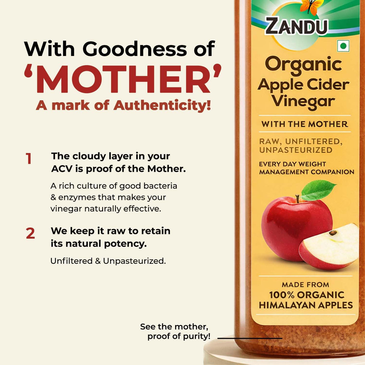 Zandu Organic Apple Cider with Mother of Vinegar - 500 ml - image 4