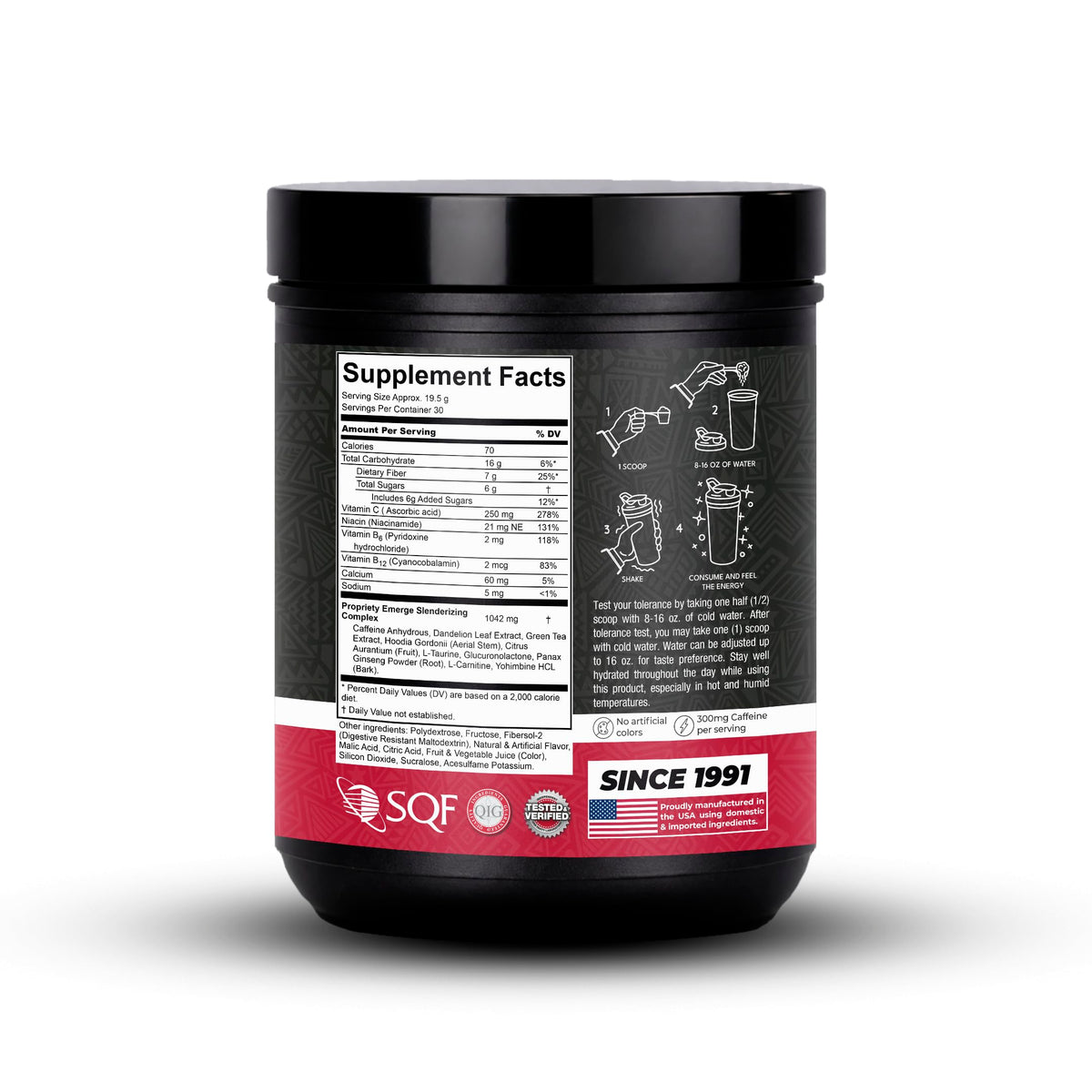 Max Muscle Emerge Wild Cherry Tart Thermogenic - 30 Scoops - image 3