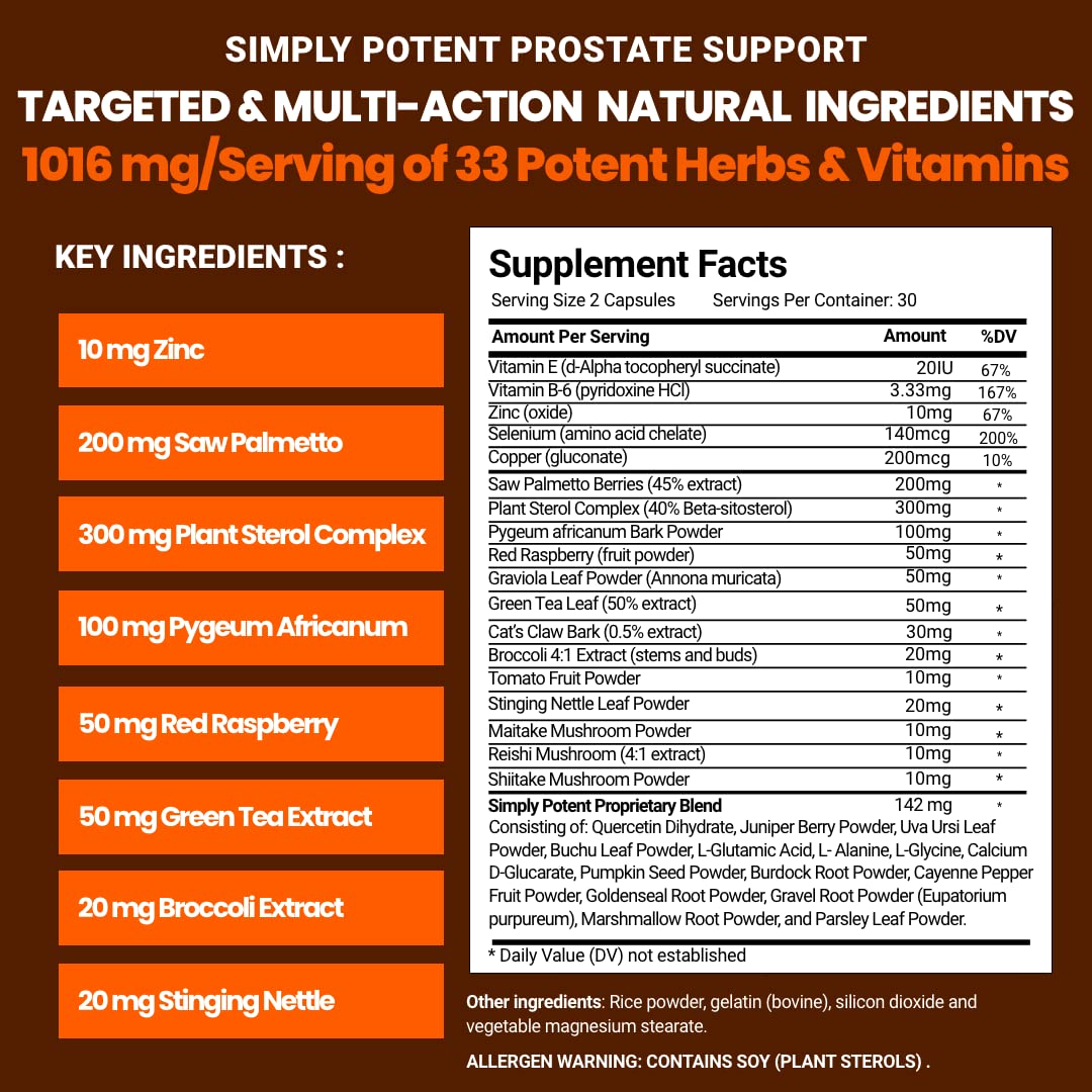 Simply Potent Saw Palmetto Prostate Health Support - 60 Capsules - image 2