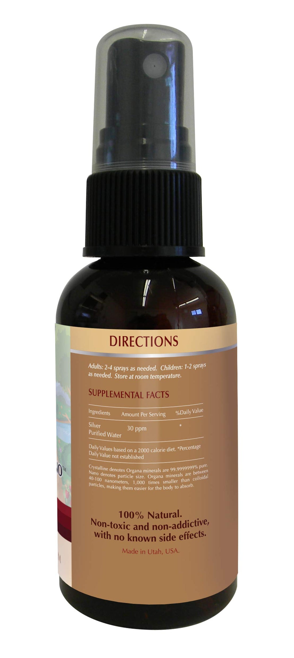 NutriNoche Organa Crystalline Nano Colloidal Silver Spray 30 PPM - 2 Fl Oz - image 2