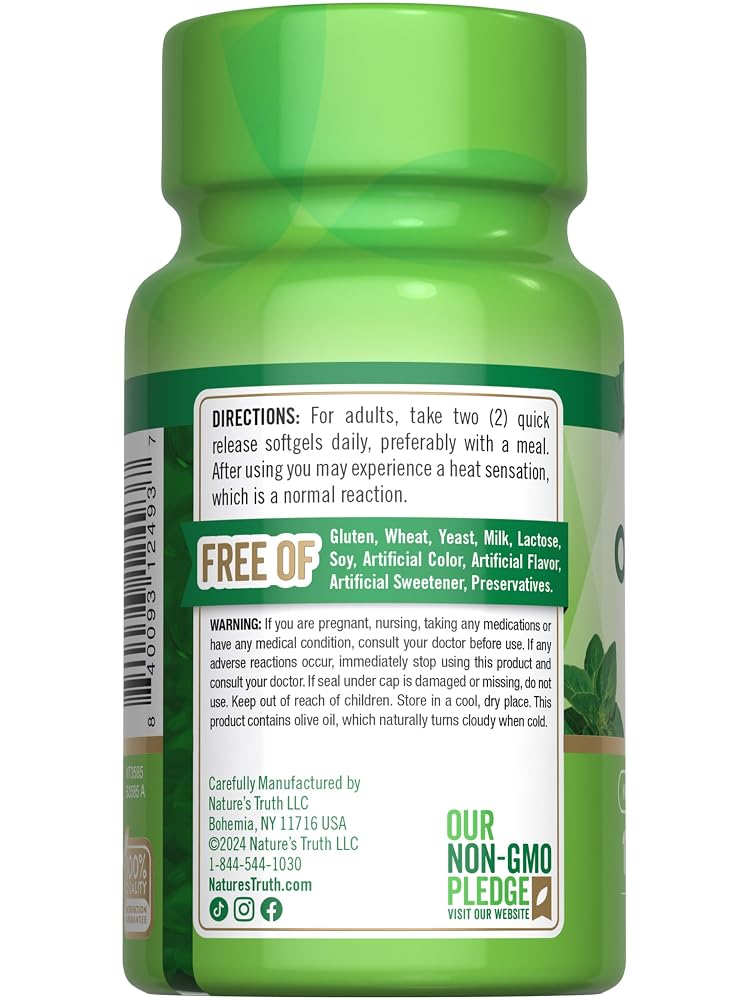 Nature's Truth Oil of Oregano Softgels with Carvacrol - 120 Softgels - image 7
