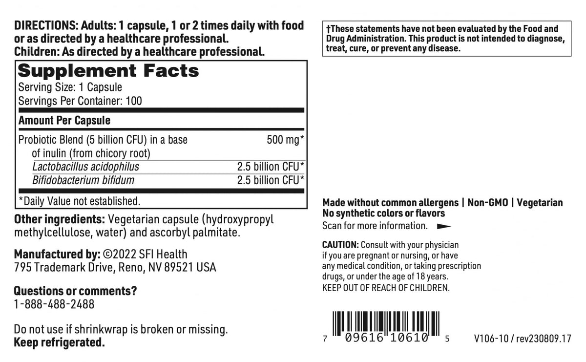 SFI Health Klaire Labs Pro-Biotic Complex - 100 Capsules - image 5