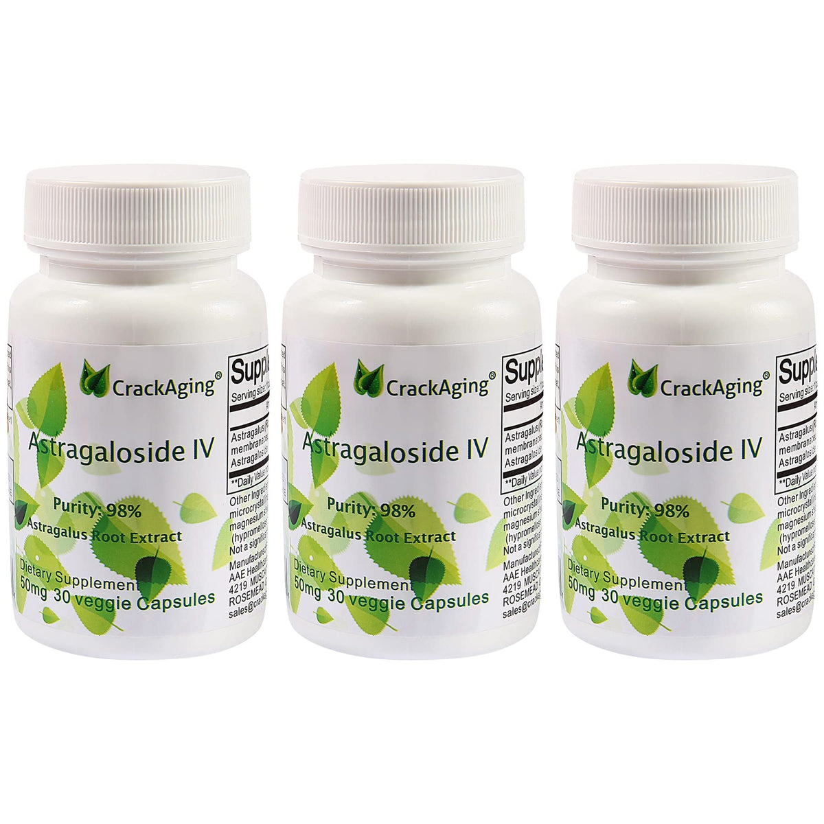 Crackaging Astragaloside IV 98% Enhanced Absorption 50mg - 90 Capsules
