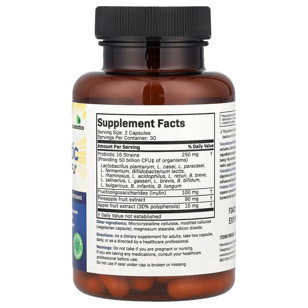 Futurebiotics Probiotic Plus Prebiotic - 60 Vegetarian Capsules - image 2
