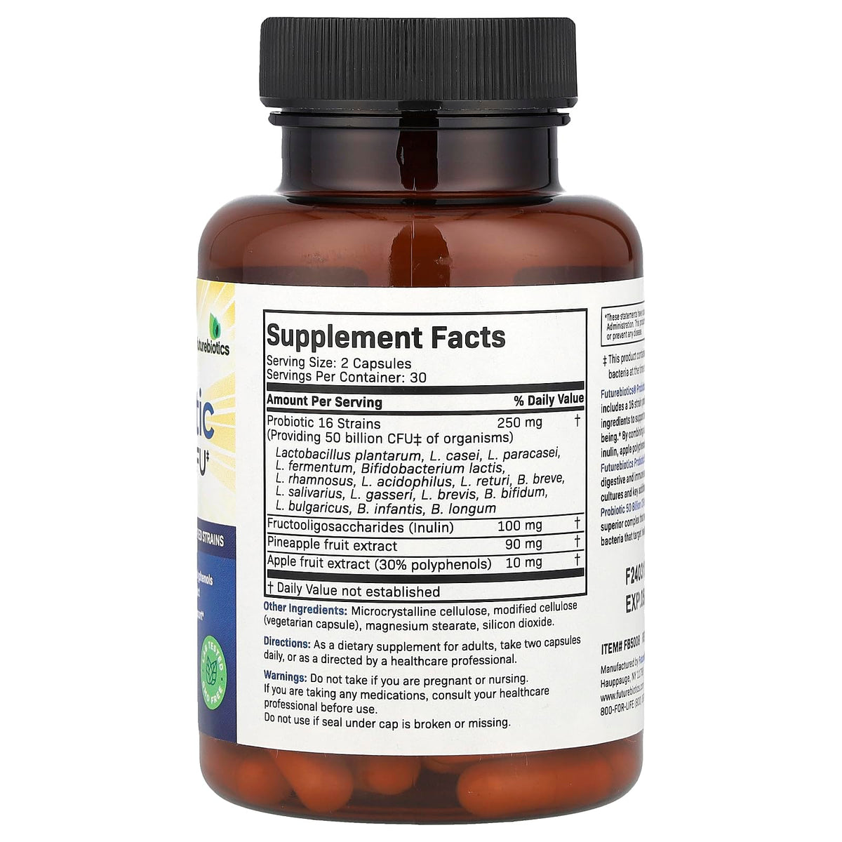 Futurebiotics Probiotic Plus Prebiotic - 60 Vegetarian Capsules - image 2