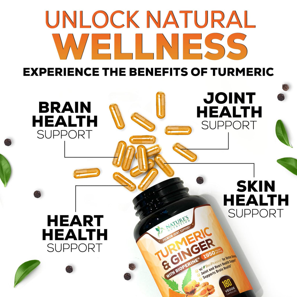 Nature's Nutrition Turmeric Curcumin Supplement - 95% Curcuminoids