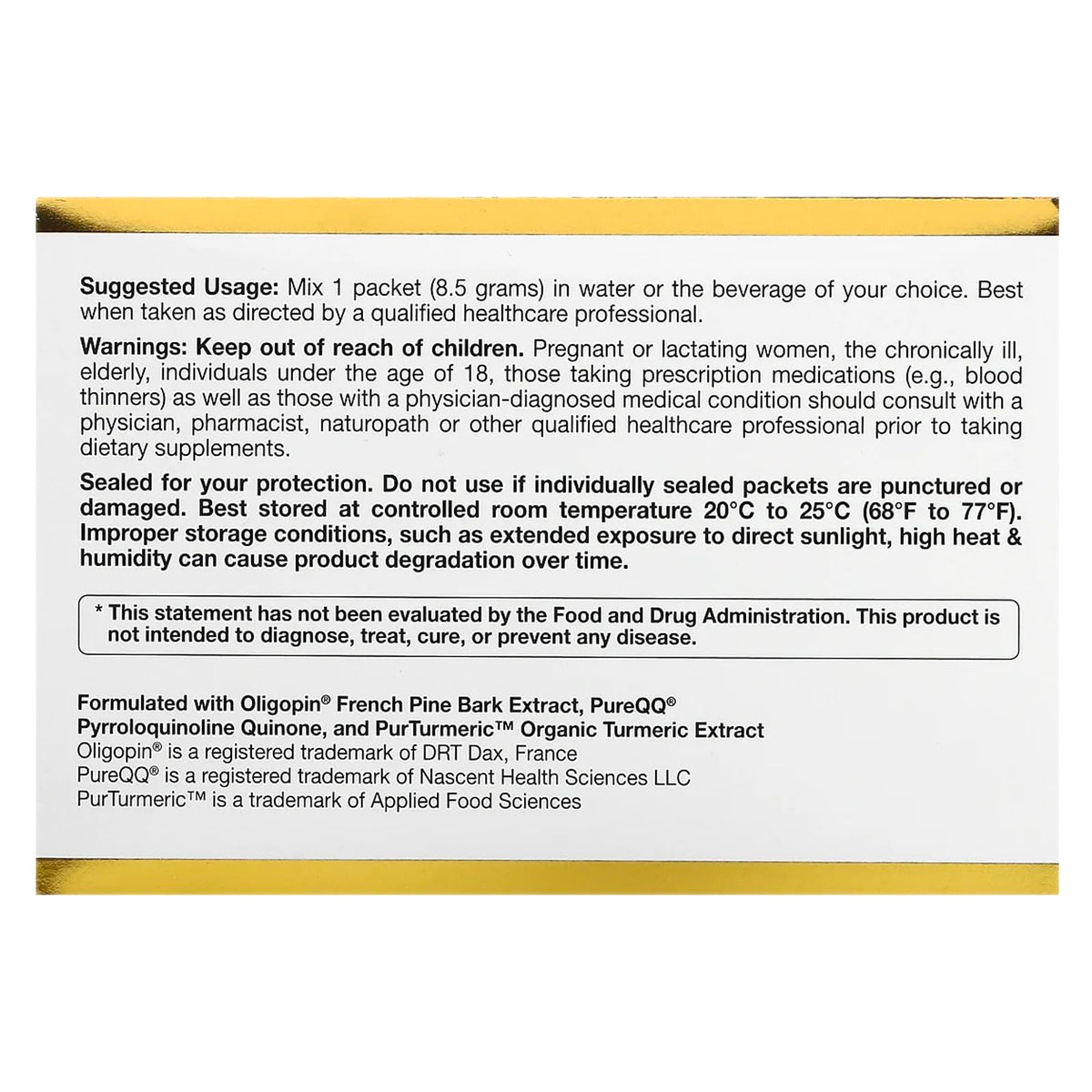 California Gold Nutrition MEM Food Memory & Cognitive Support - 60 Packets - image 3
