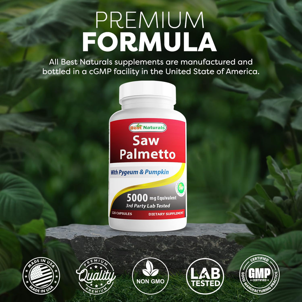 Best Naturals Saw Palmetto 10:1 Extract Prostate Supplements - 120 Capsules - image 5