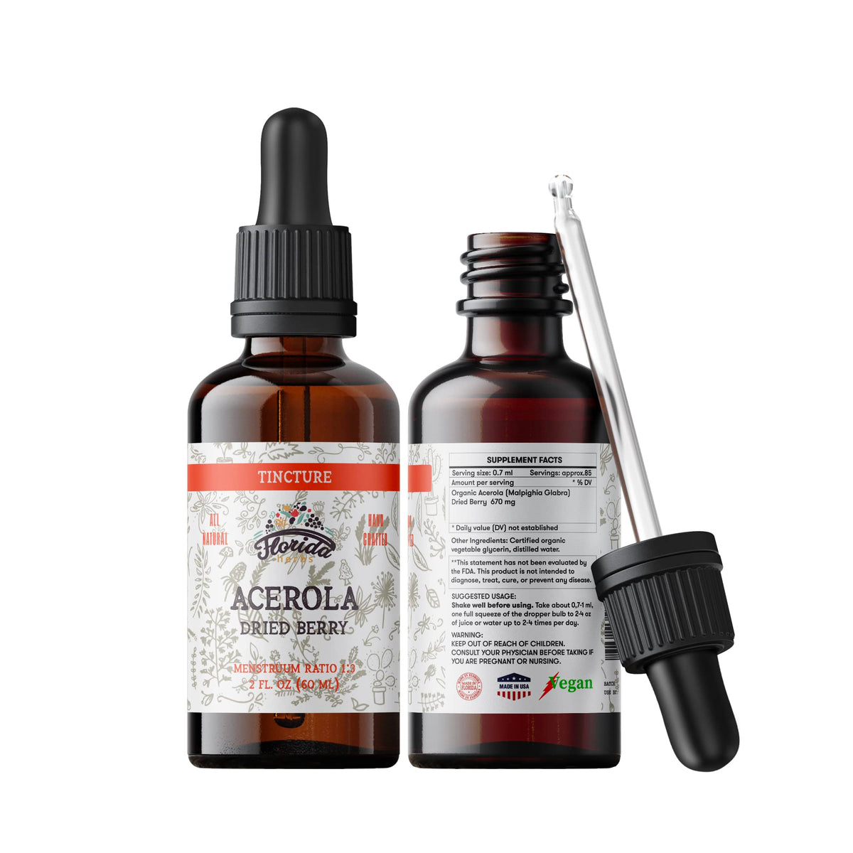 Florida Herbs Acerola Tincture Vitamin C Extract - 2 Fl Oz - image 6