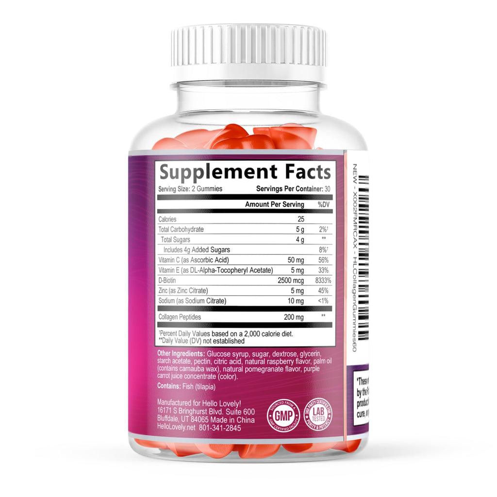 Hello Lovely! Collagen Gummies with Biotin for Hair, Skin & Nails - 60 Gummies - image 9