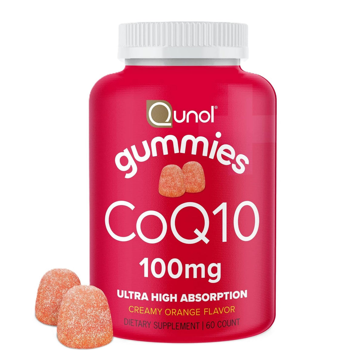Qunol Gummy CoQ10 100mg Heart Health veganglutenfree Bottle Unisex