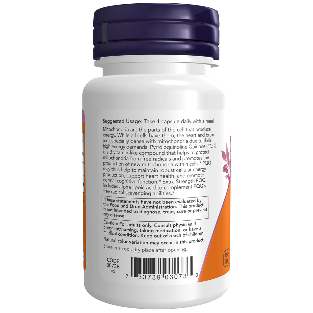 NOW PQQ 40 mg with Alpha Lipoic Acid - 50 Vegetarian Capsules - image 3