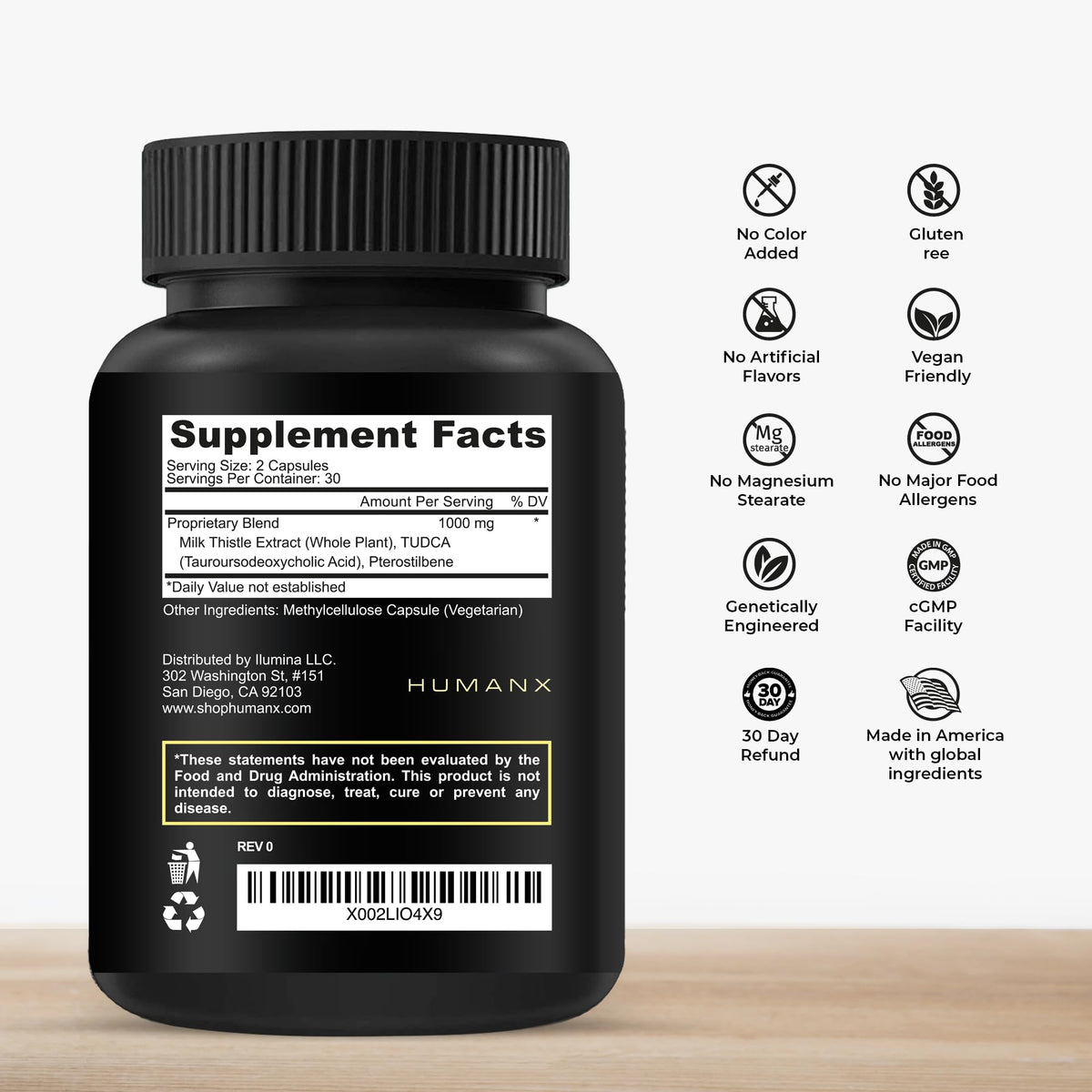 HUMANX TUDCA+ 1000mg Liver Support Supplement - 60 Capsules - image 2