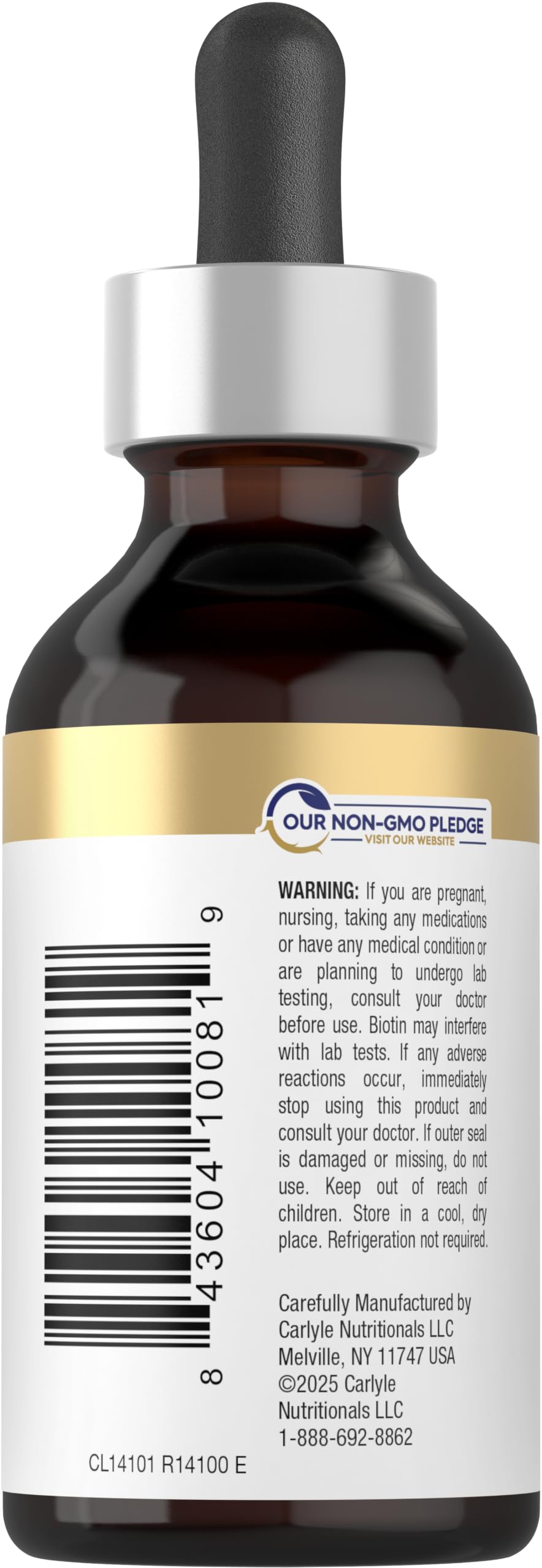 Carlyle Liquid Biotin 10000mcg Extra Strength Drops - 2 fl oz - image 3