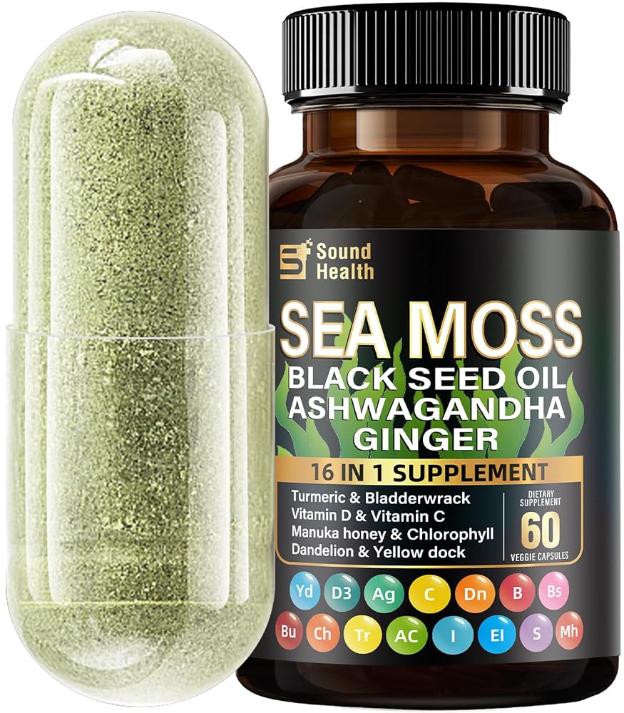 SoundHealth Irish Sea Moss Capsules Sleep Support & Hair Growth - 60 Count