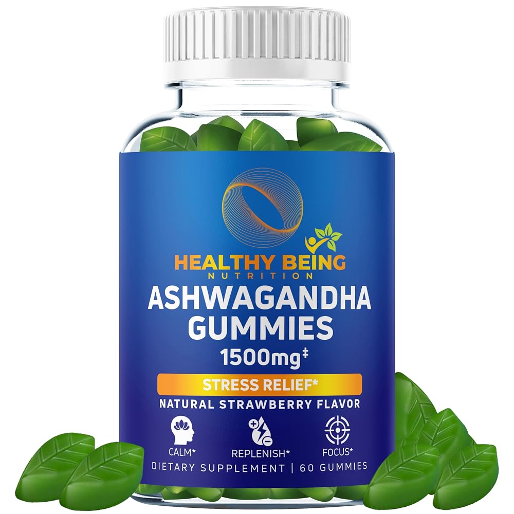 Healthy Being Nutrition Ashwagandha Gummies 1500mg - 60 Count