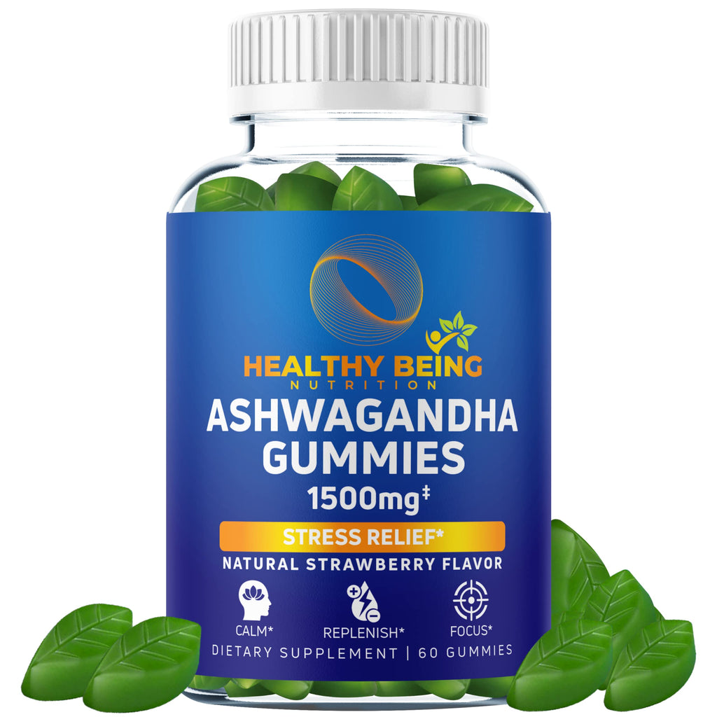 Healthy Being Nutrition Ashwagandha Gummies 1500mg - 60 Count