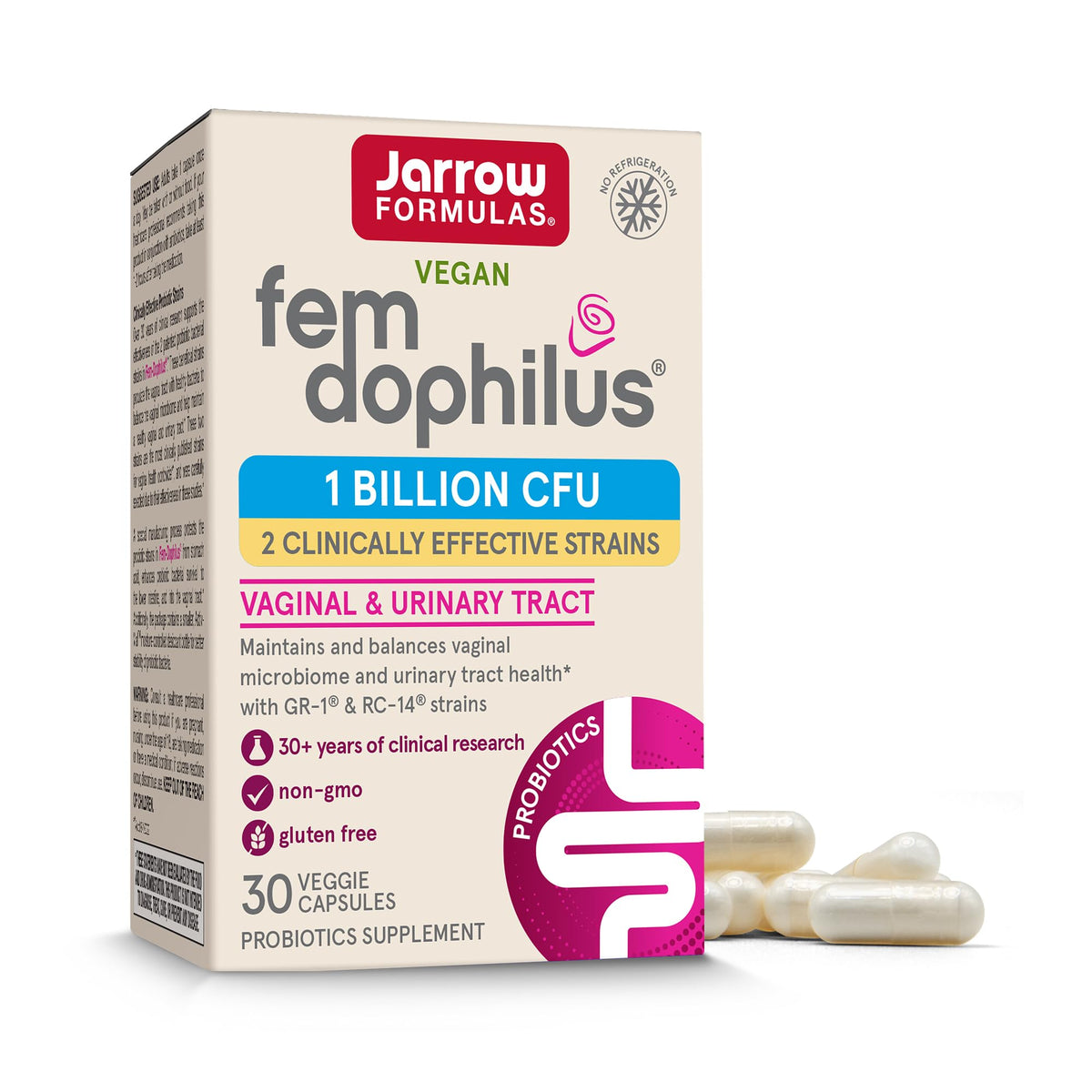 Jarrow Formulas Fem-Dophilus Probiotics 1 Billion CFU with 2