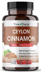 Viva Doria Ceylon Cinnamon Supplement - 120 Vegetarian Capsules