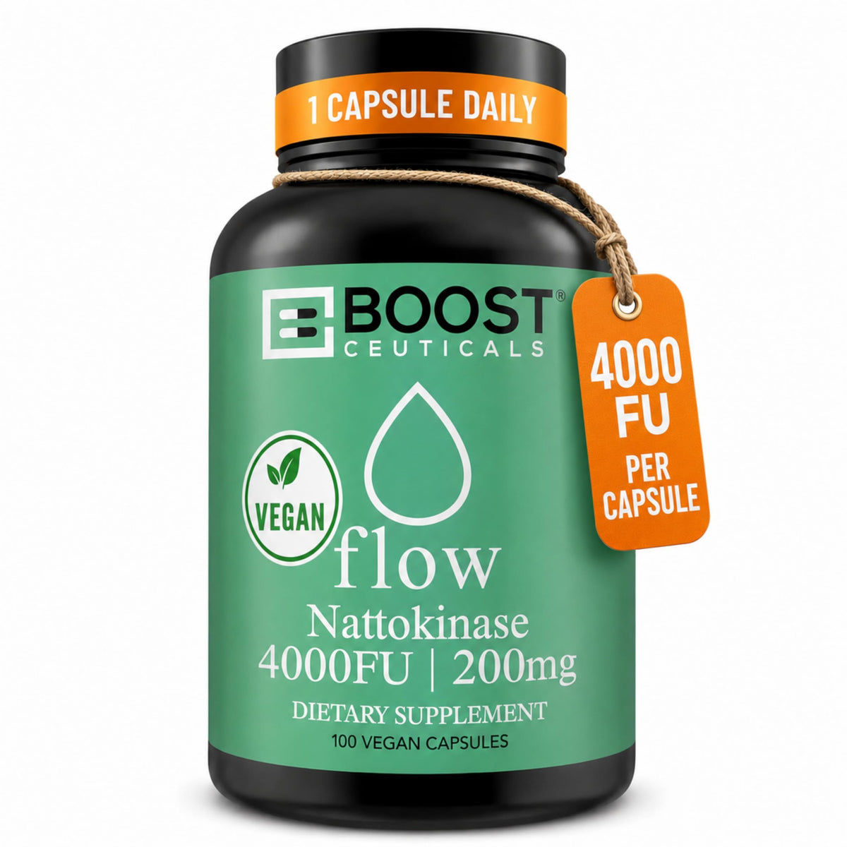 BoostCeuticals Nattokinase Supplement 4000 FU - 100 Capsules