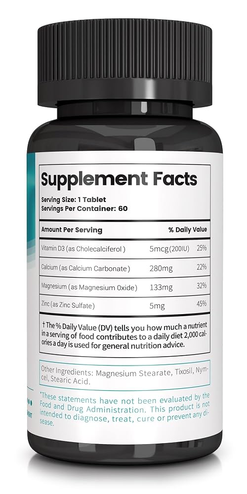 Losoki Calcium Magnesium Zinc Supplement for Bone Health - 60 Tablets - image 3