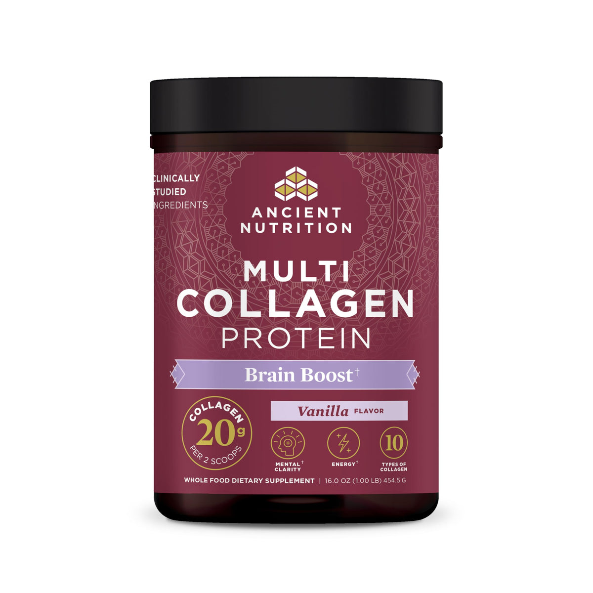 Ancient Nutrition Hydrolyzed Multi Collagen Peptides Brain Boost - 45 Servings