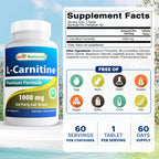 Best Naturals L-Carnitine 1000mg - 120 Tablets - image 2