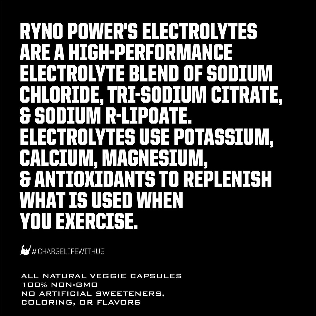 Ryno Power Electrolytes Supplement - 100 Vegetarian Capsules - image 5