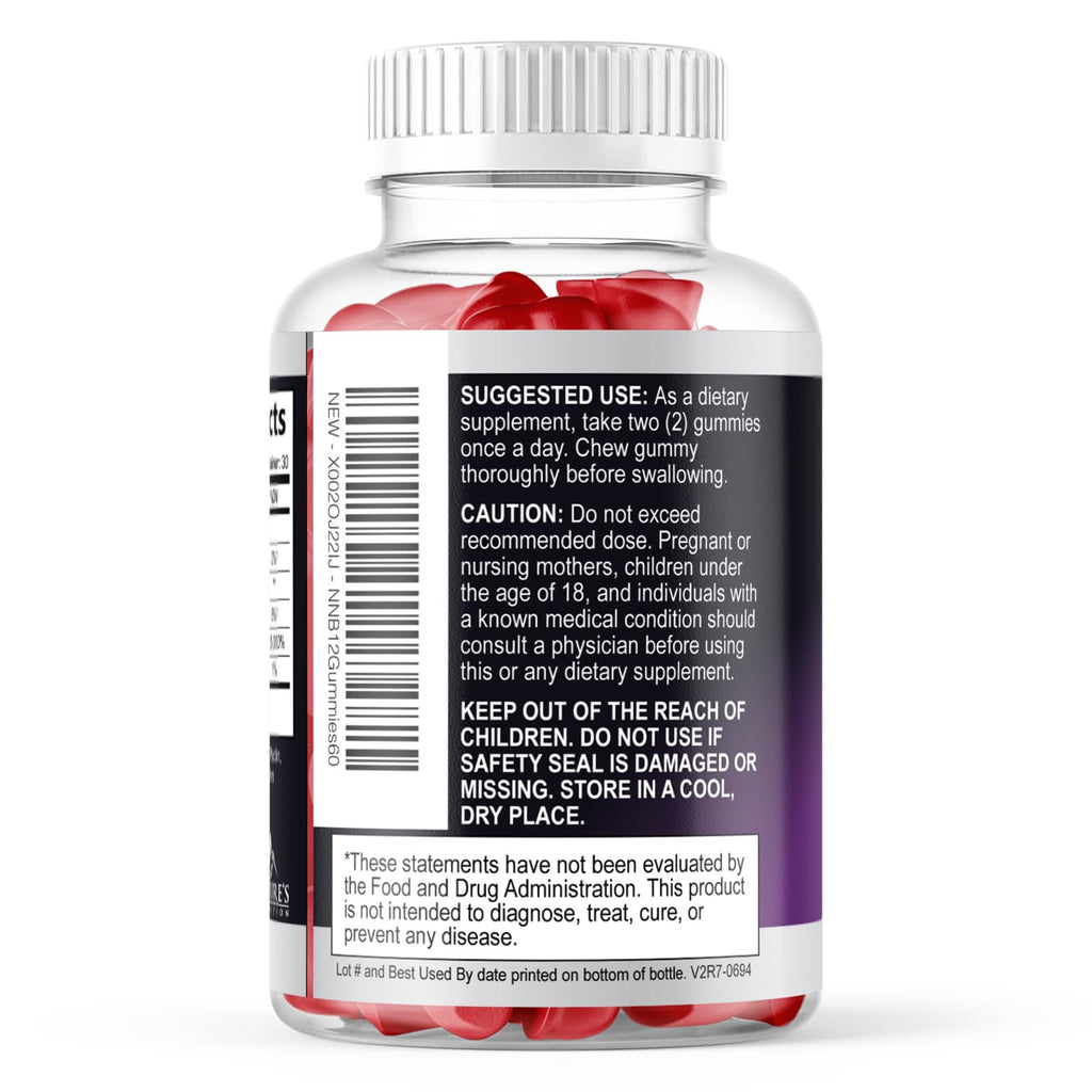 Nature's Nutrition B12 Energy Gummies 3000 mcg per Serving - Extra