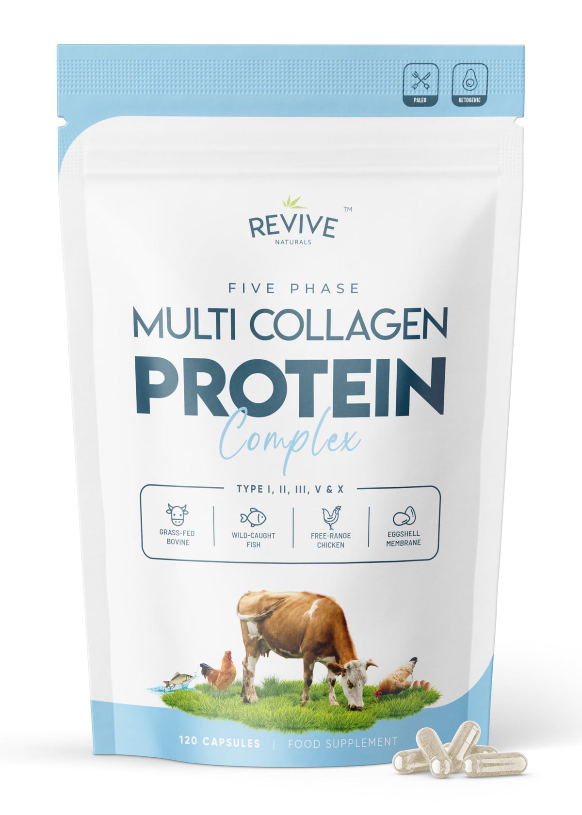 Revive Naturals Multi Collagen Protein Capsules - 120 Capsules