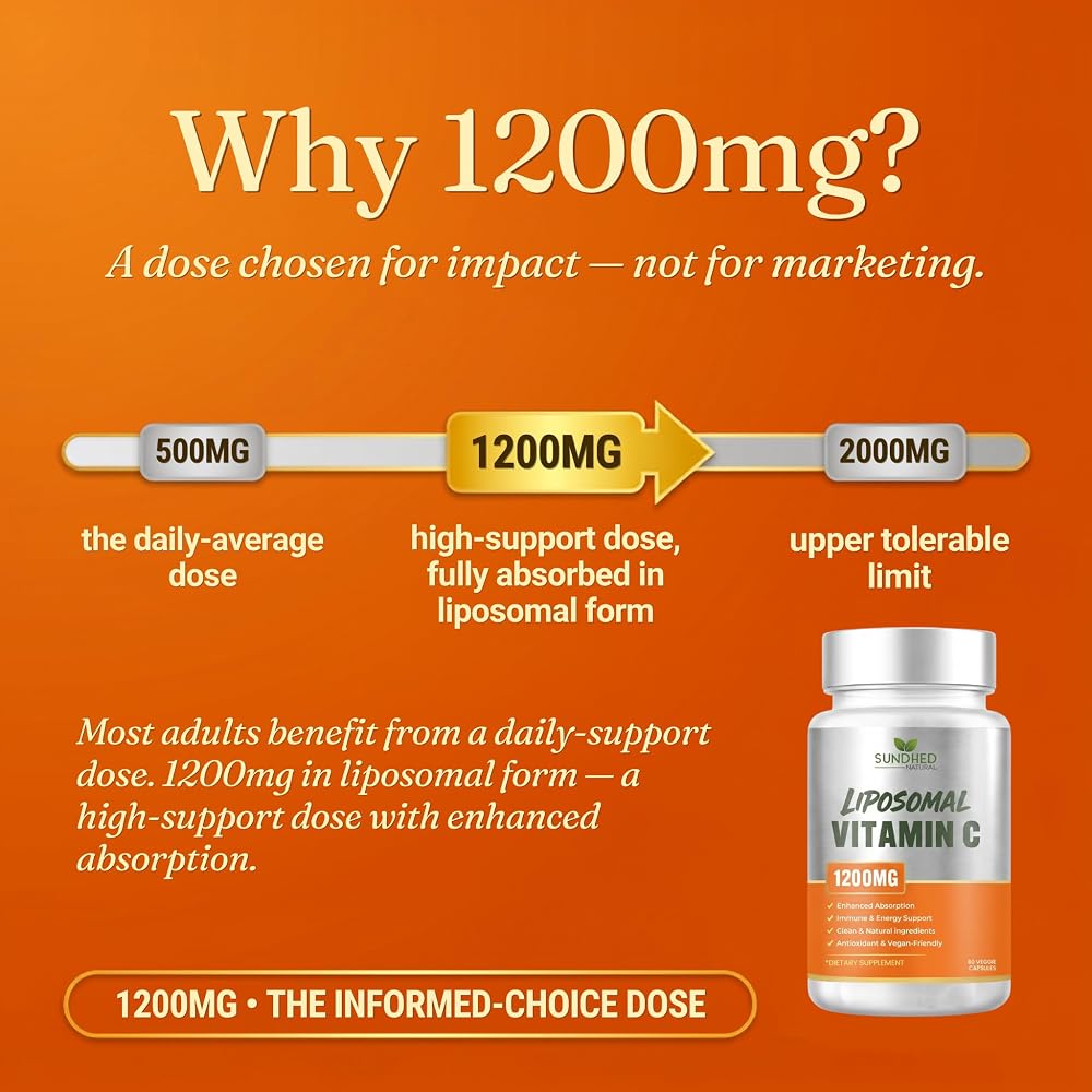 Sundhed Natural Pure Liposomal Vitamin C - 1200mg Immune System - image 5