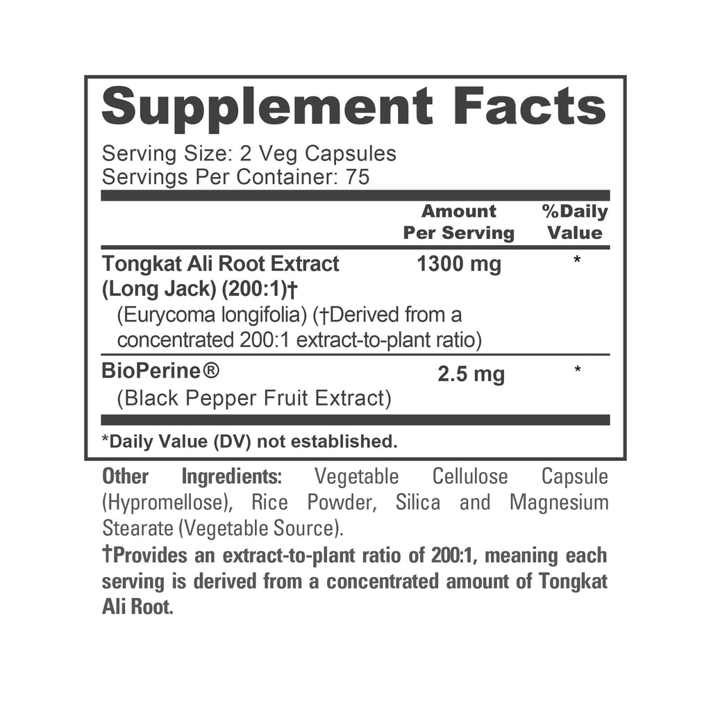 NusaPure Longjack Tongkat Ali 1300mg - 150 Vegetarian Capsules - image 4