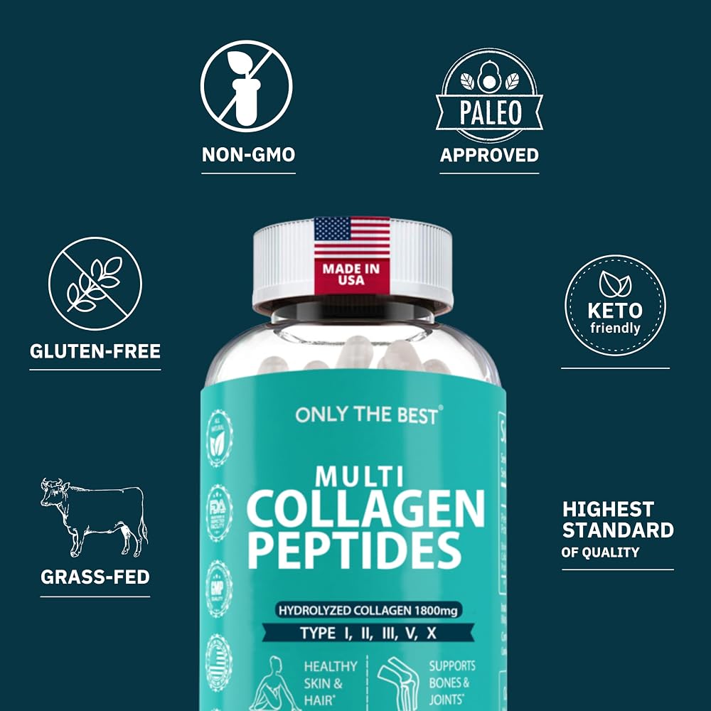 Only The Best Multi Collagen Peptides 1800mg - 90 Capsules - image 3