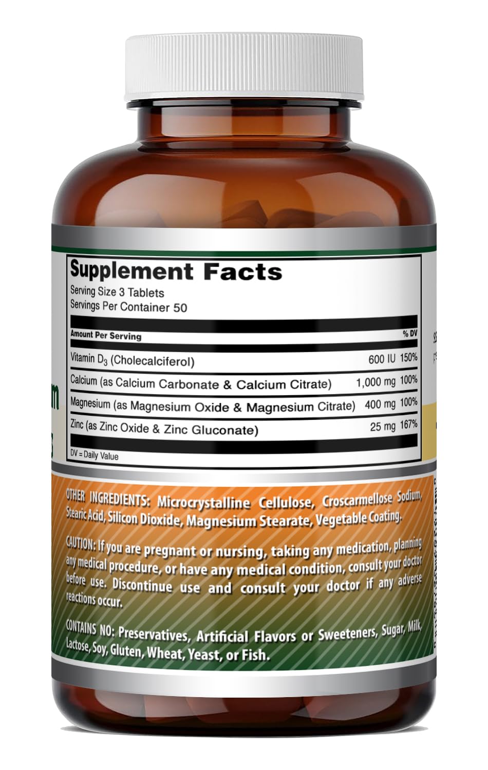 Amazing Nutrition Calcium Magnesium Zinc D3 Supplement - 150 Tablets - image 6