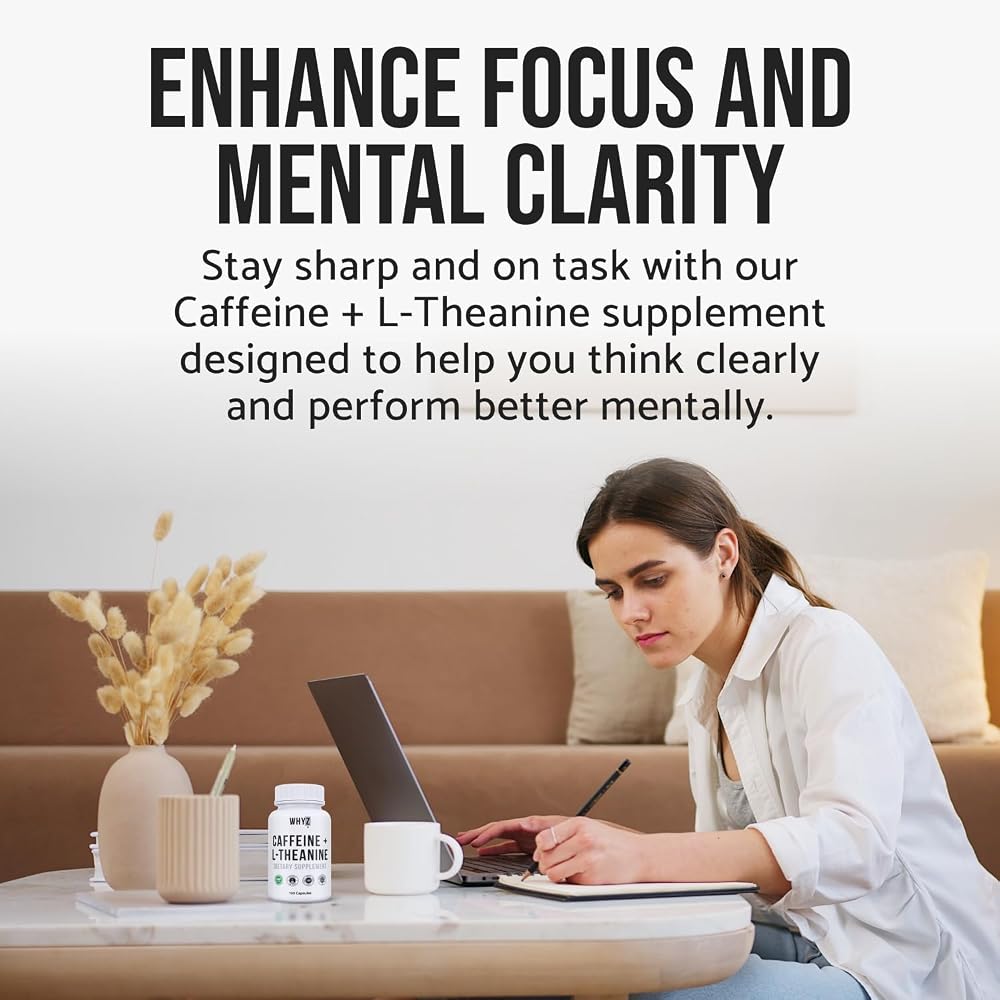 WHYZ Caffeine & L-Theanine Supplement for Energy & Focus - 120 Capsules - image 6