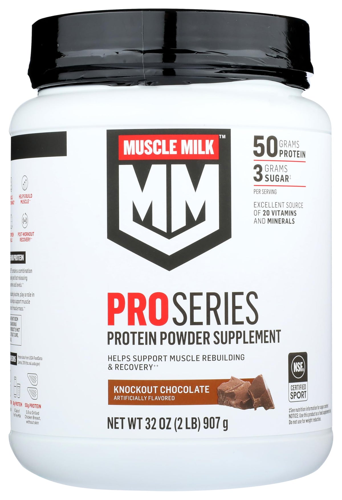 Muscle Milk Pro Series 50 Knockout Chocolate Protein Powder - 2 Pound