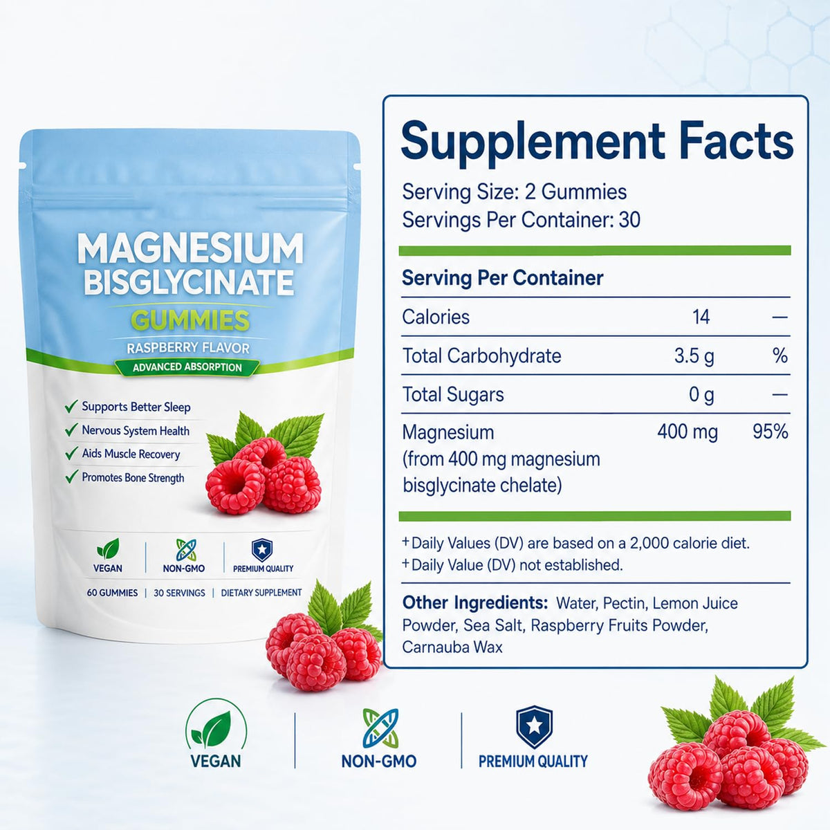 Belano Magnesium Bisglycinate Gummies 400mg - 60 Gummies - image 3