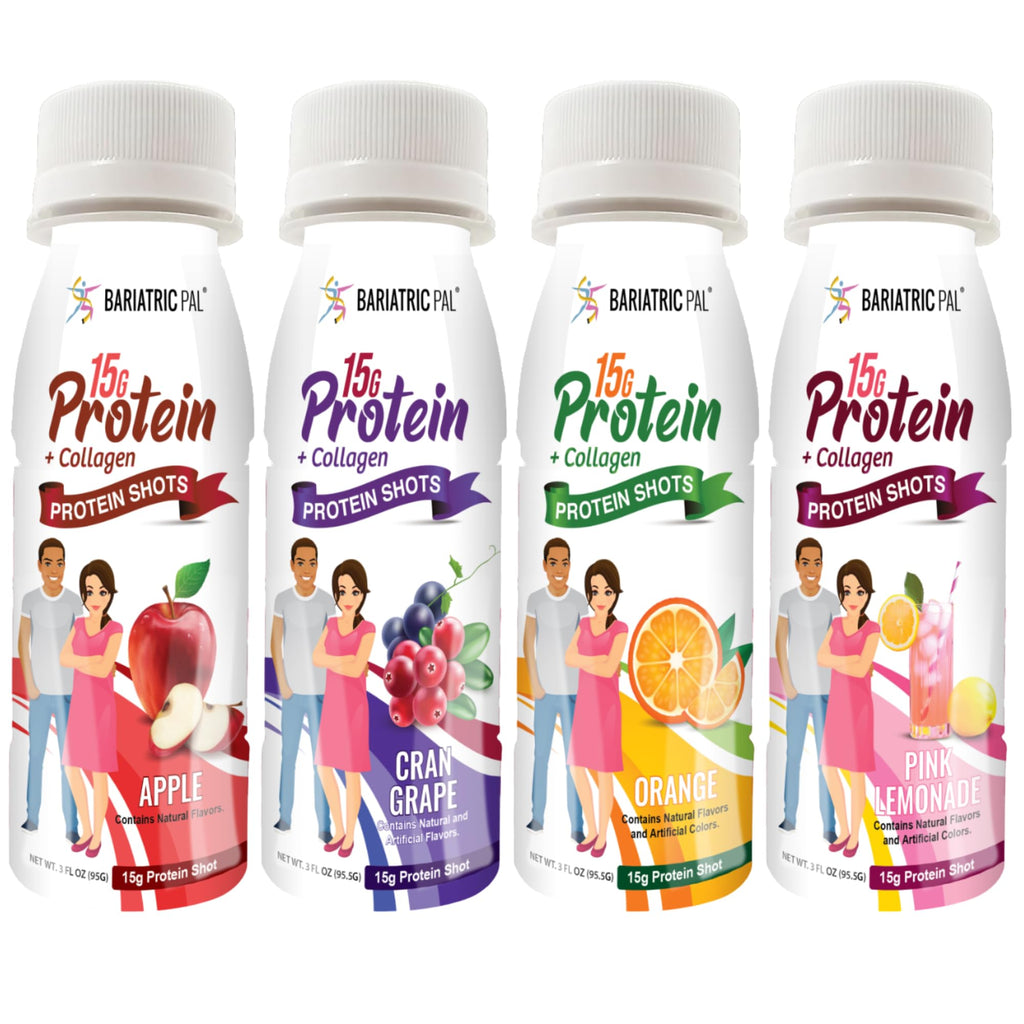 BariatricPal 15g Protein & Collagen Shots Variety Pack - 4 Bottles
