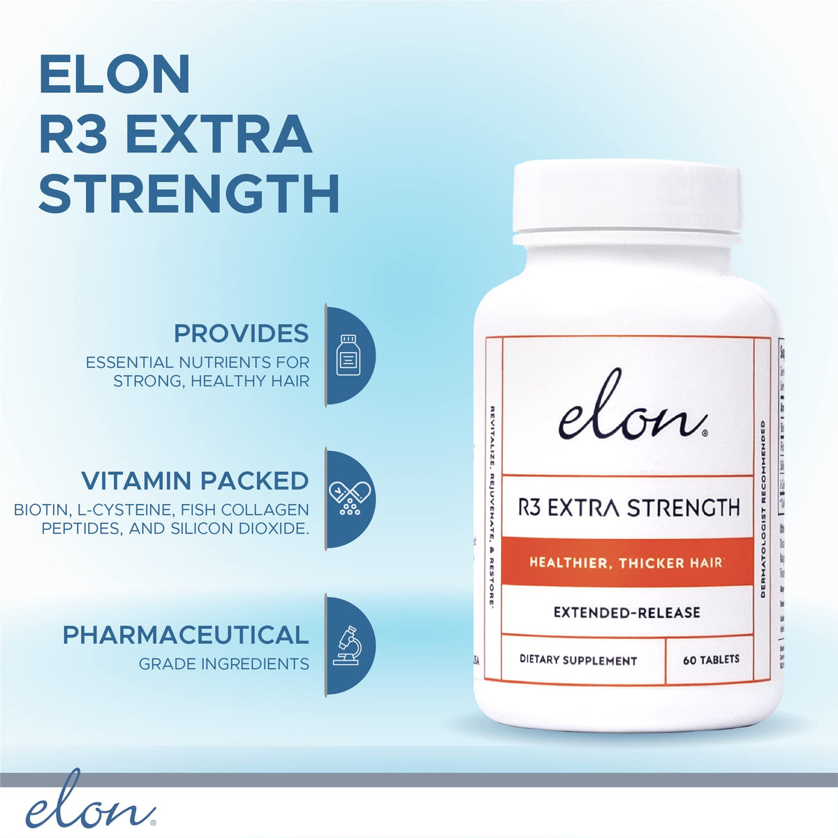 Elon R3 Extra Strength Hair Growth Supplement for Women - 120 Tablets - image 2