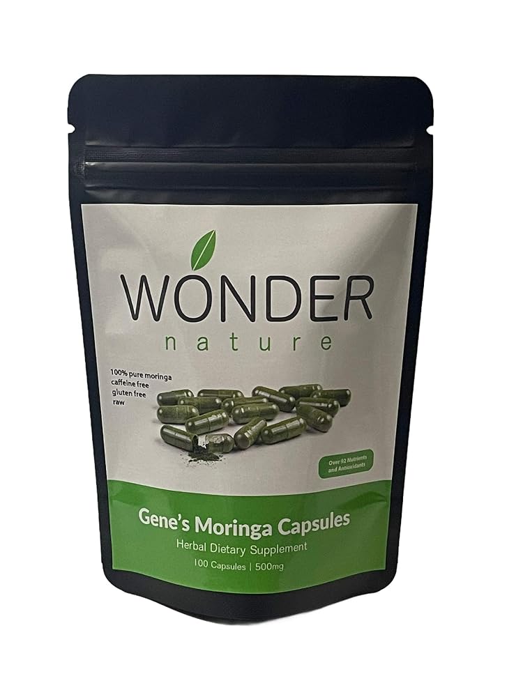 Wonder Nature Moringa Fine Green Powder - 100 Vegetarian Capsules - image 2