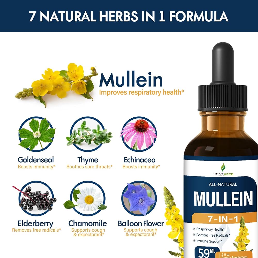 Selvaherb Mullein Drops for Lungs Respiratory Health - 2 Fl Oz - image 4